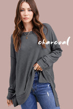 Load image into Gallery viewer, Oversized Waffle Top-Charcoal