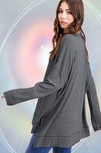 Load image into Gallery viewer, Oversized Waffle Top-Charcoal