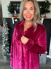 Load image into Gallery viewer, Velvet Tunic Top-Plum