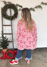 Load image into Gallery viewer, Cloud Soft Cardi-Pink Candy Cane