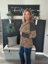 Load image into Gallery viewer, Contrast Urban Animal Print Top-Camel