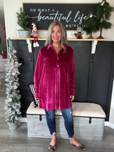 Load image into Gallery viewer, Velvet Tunic Top-Plum