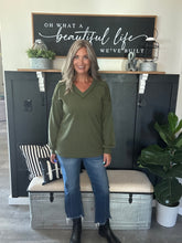 Load image into Gallery viewer, Puff Sleeve Rib Top-Olive