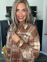 Load image into Gallery viewer, Frayed Edge Shacket-Rust