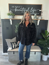 Load image into Gallery viewer, Checker Sherpa Shacket-Black