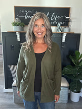 Load image into Gallery viewer, Waffle Cardigan- Olive