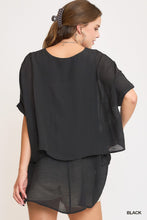 Load image into Gallery viewer, Sheer Layered High Low Top-Black