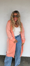 Load image into Gallery viewer, Blakely Spring Desi Sweatshirt Cardigan-Coral