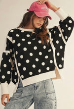 Load image into Gallery viewer, The Free Dot Drama Top-Black