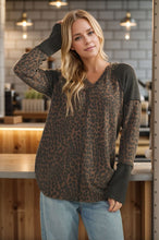 Load image into Gallery viewer, Contrast Urban Animal Print Top-Camel