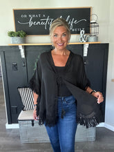 Load image into Gallery viewer, Fringe Kimono-Black
