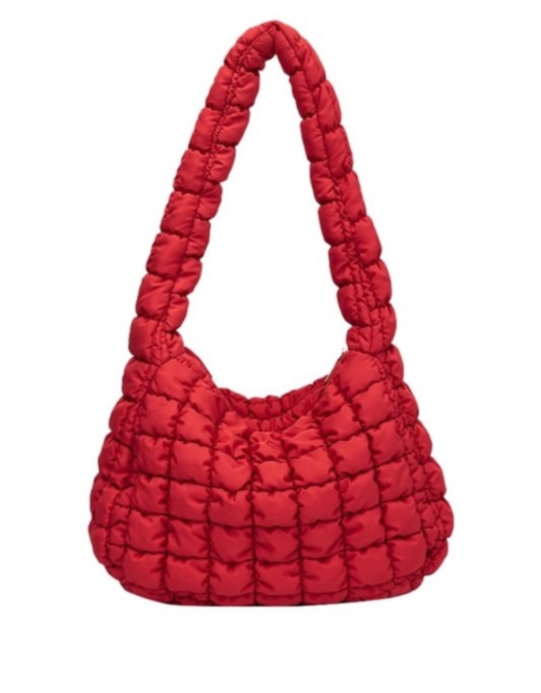 Puff Quilted Crossbody-Red