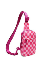 Load image into Gallery viewer, Hot Pink Checkered Sling Bag
