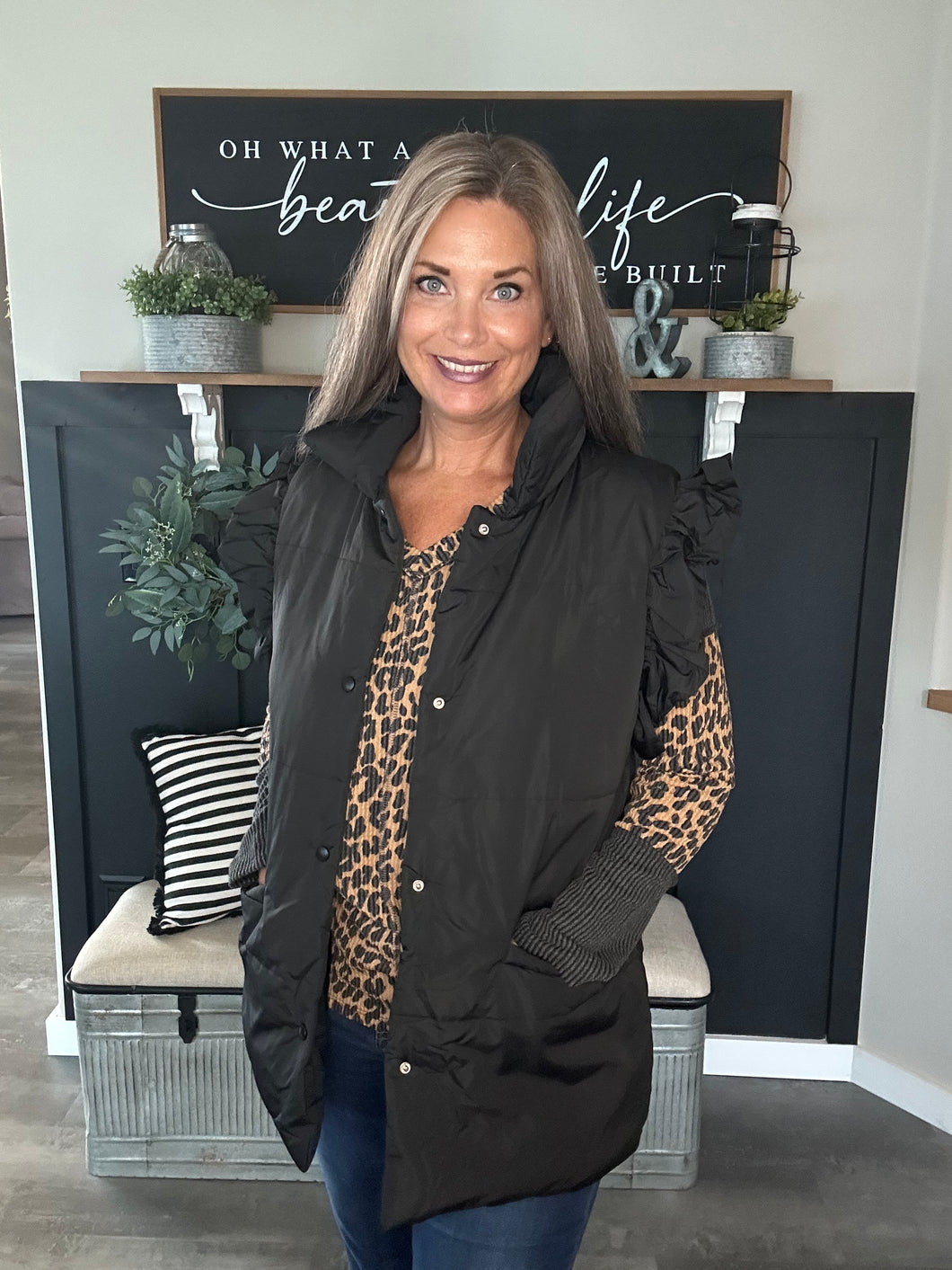 Flutter Sleeve Puffer Vest