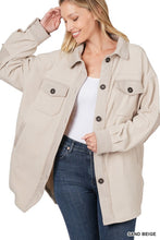 Load image into Gallery viewer, Oversized Fleece Shacket-Sand Beige
