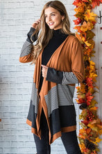 Load image into Gallery viewer, Camel Color Block Stripe Cardigan
