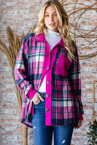 Magenta Plaid Shacket