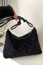 Load image into Gallery viewer, Checkered Shoulder Bag-Black on Black
