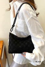 Load image into Gallery viewer, Checkered Shoulder Bag-Black on Black
