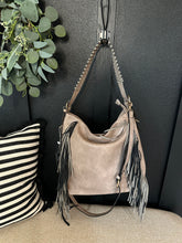Load image into Gallery viewer, Fringe Hobo Purse-Gray
