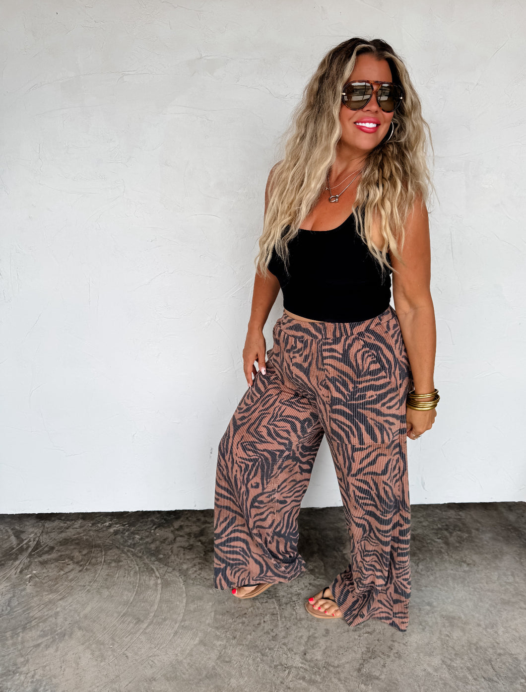 Zebra Wide Leg Pants