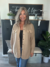 Load image into Gallery viewer, Waffle Oversized Shacket-Taupe
