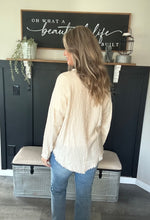 Load image into Gallery viewer, Double Gauze Oversized Raw Edge Shirt-Sand Beige
