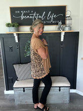 Load image into Gallery viewer, Animal Ruffle Sleeve Top-Toffee

