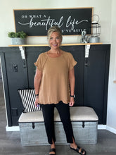 Load image into Gallery viewer, Animal Ruffle Sleeve Top-Toffee
