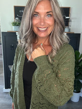Load image into Gallery viewer, Pointelle Cardigan-Olive
