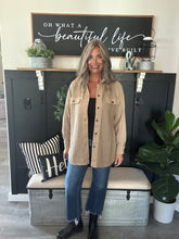 Load image into Gallery viewer, Waffle Oversized Shacket-Taupe
