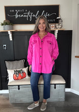 Load image into Gallery viewer, Oversized Fleece Shacket-Neon Hot Pink
