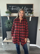 Load image into Gallery viewer, Red Plaid Tunic Shirket
