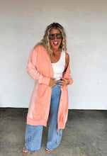 Load image into Gallery viewer, Blakely Spring Desi Sweatshirt Cardigan-Coral
