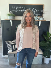 Load image into Gallery viewer, Popcorn Waffle Color Block Top-Dusty Rose
