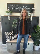 Load image into Gallery viewer, Studded Jean Jacket-Black
