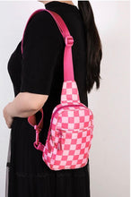 Load image into Gallery viewer, Hot Pink Checkered Sling Bag
