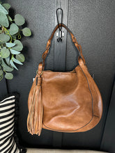 Load image into Gallery viewer, Large Tassel Hobo w/ Braided Handle-Camel
