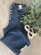 Load image into Gallery viewer, Judy Blue Wide Leg Button Fly Crop

