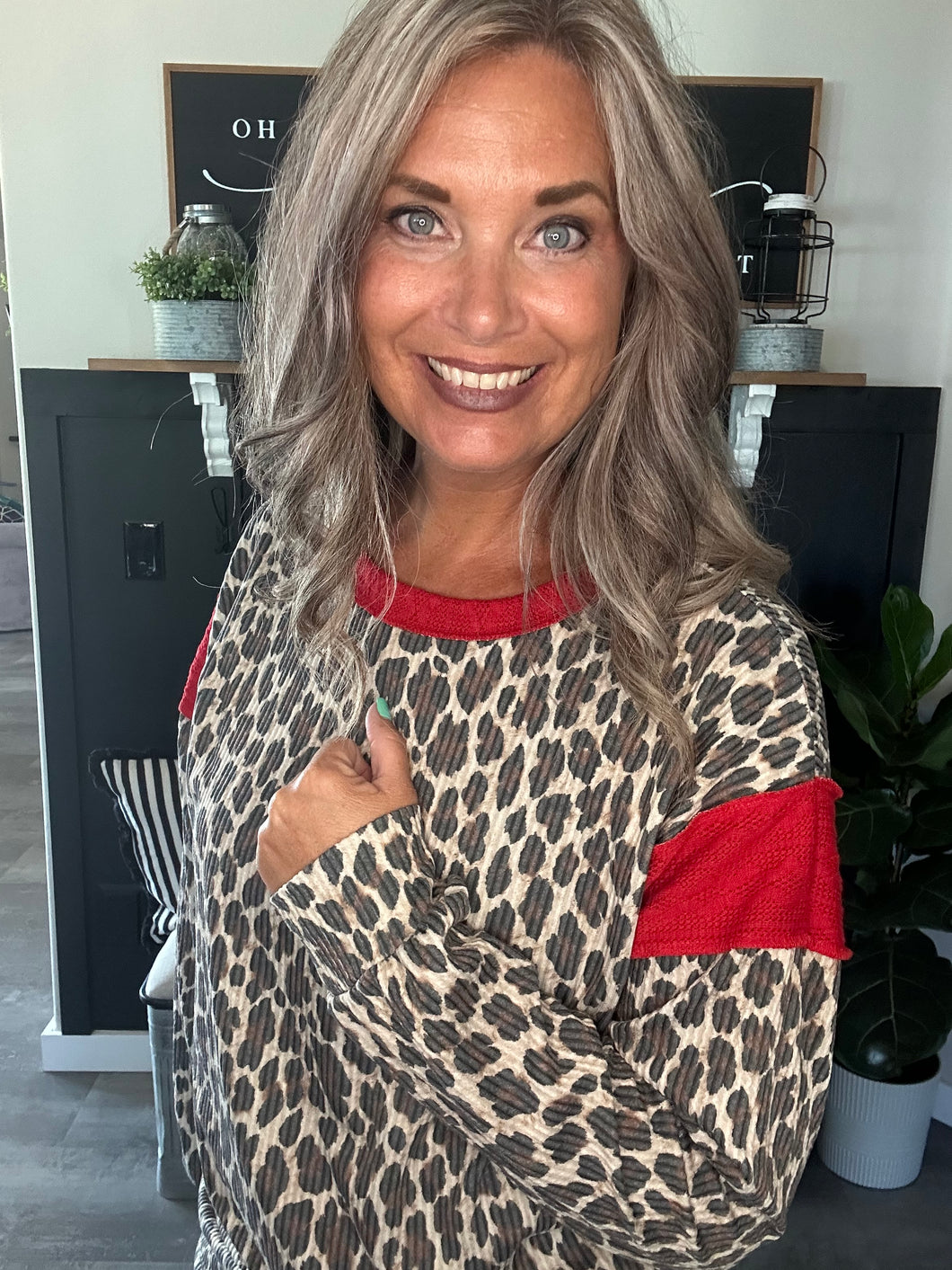 Leopard and Red Urban Top