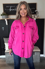 Load image into Gallery viewer, Oversized Fleece Shacket-Neon Hot Pink
