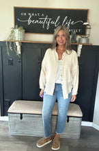 Load image into Gallery viewer, Double Gauze Oversized Raw Edge Shirt-Sand Beige
