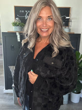 Load image into Gallery viewer, Checker Sherpa Shacket-Black
