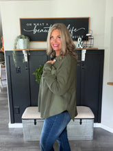Load image into Gallery viewer, Olive &amp; Easy Ribbed Shacket
