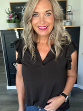 Load image into Gallery viewer, Dear Scarlett Flutter Sleeve-Black

