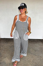 Load image into Gallery viewer, Stripe Terry Romper 🖤🤍
