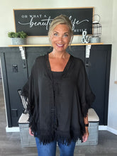 Load image into Gallery viewer, Fringe Kimono-Black

