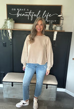 Load image into Gallery viewer, Ash Mocha Acid Washed Pullover - Women's Ribbed Sweatshirt
