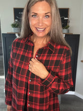 Load image into Gallery viewer, Red Plaid Tunic Shirket
