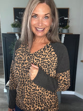 Load image into Gallery viewer, Contrast Urban Animal Print Top-Camel
